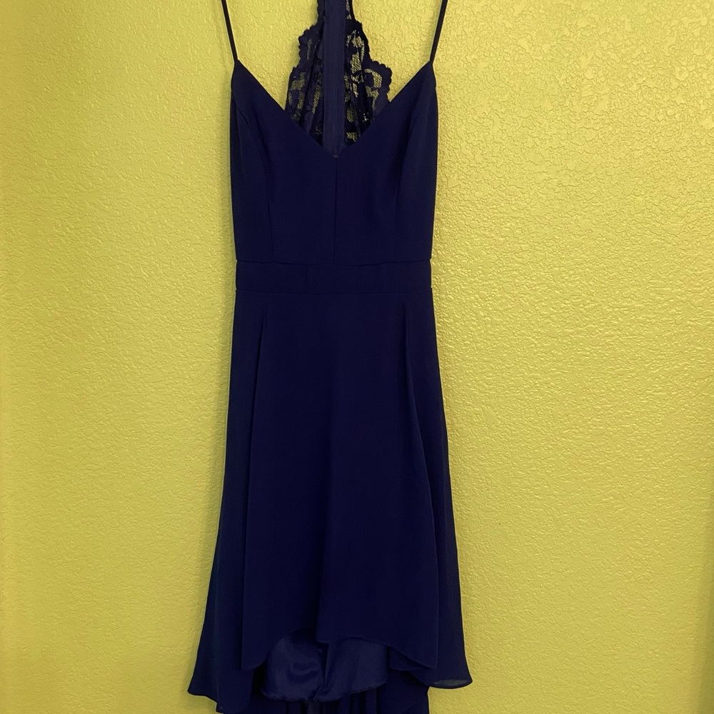 B. Smart Blue High Low Spaghetti Strap Sundress